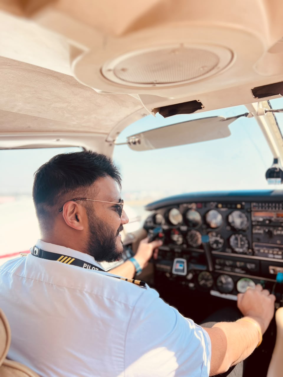 Aerqon Pilot in cockpit